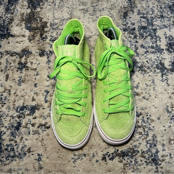 Adidas Nizza High RF Spring Green Suede High Top Sneakers Size 8.5 - Picture 3 of 12